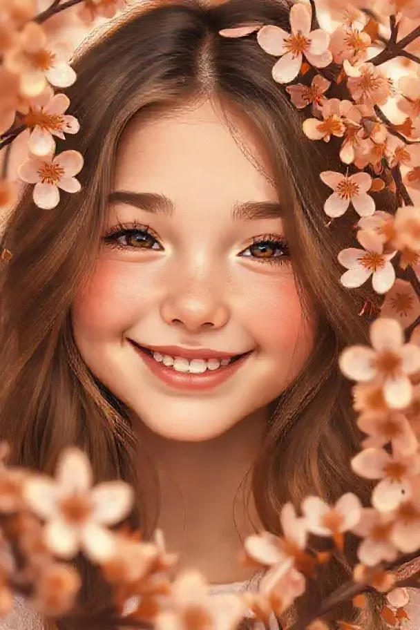 欧美色影院《城南花开》剧照，焦糖色调花下少女特写